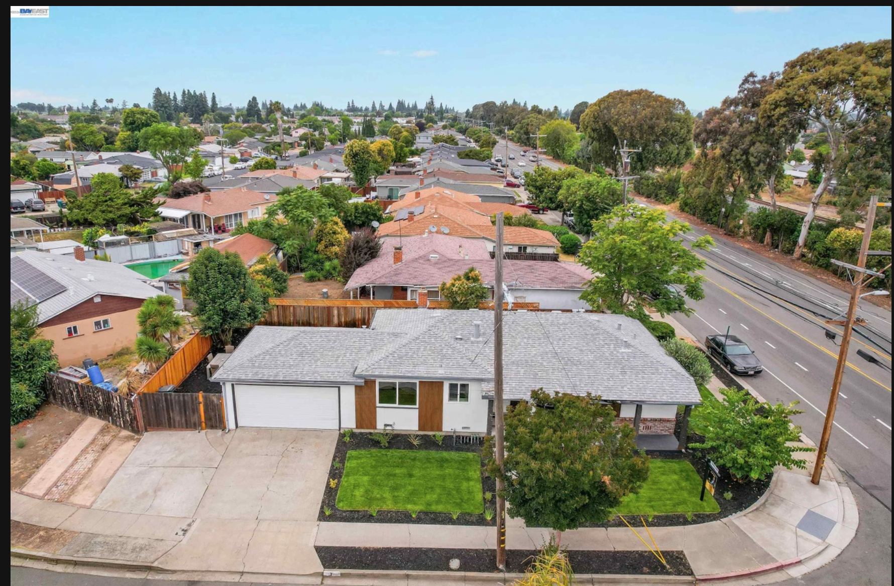 Aerial view of property